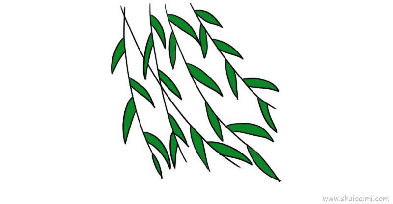 清明节柳枝儿童画怎么画 清明节柳枝简笔画画法