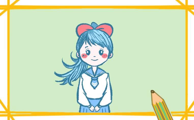 学生简笔画 学生简笔画女孩