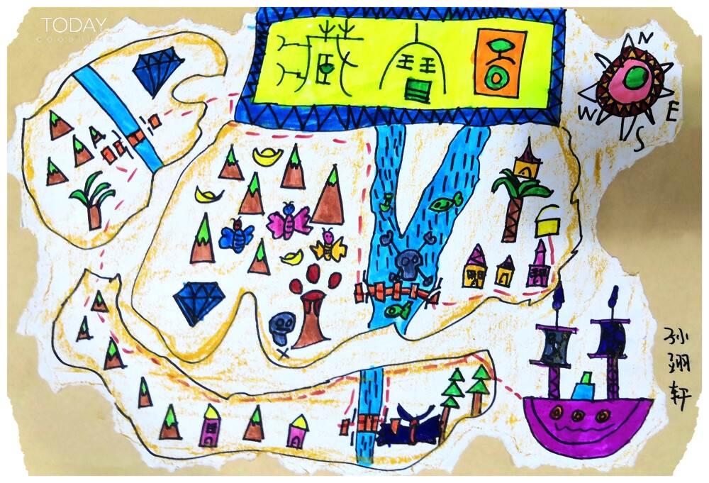 藏宝图简笔画 地图藏宝图简笔画