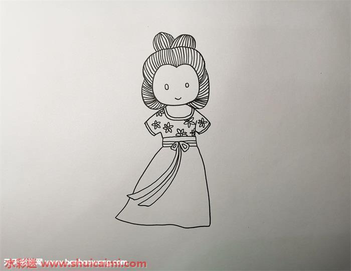 汉服怎么画 汉服简笔画漂亮卡通