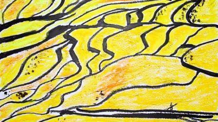 梯田简笔画 梯田简笔画图片
