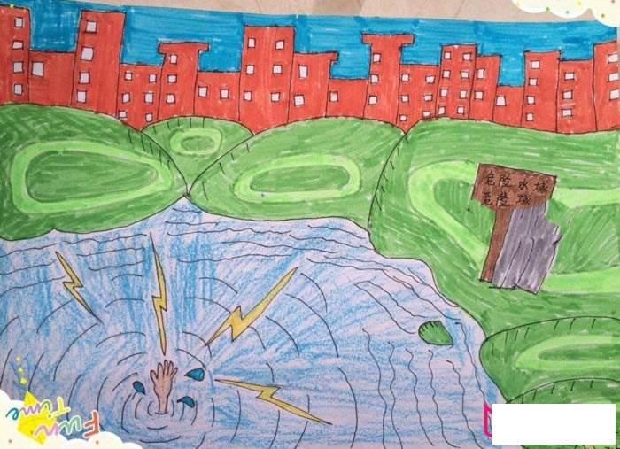 溺水简笔画 小孩溺水简笔画