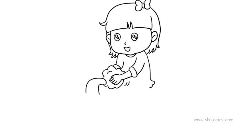 洗手儿童画怎么画 洗手简笔画画法