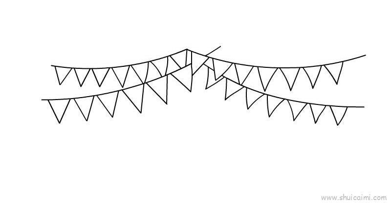 彩旗儿童画怎么画 彩旗简笔画图片大全