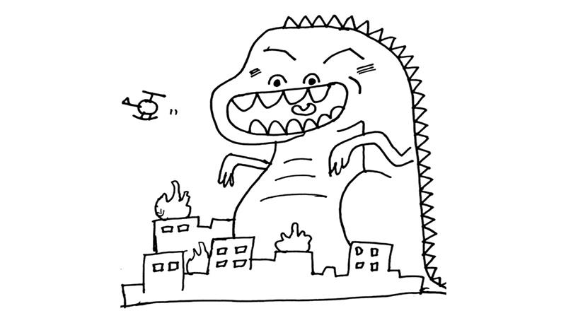 哥斯拉的简笔画怎么画 哥斯拉简笔画画法