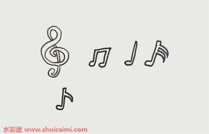 七个音符怎么画 七个音符简笔画图片大全带颜色