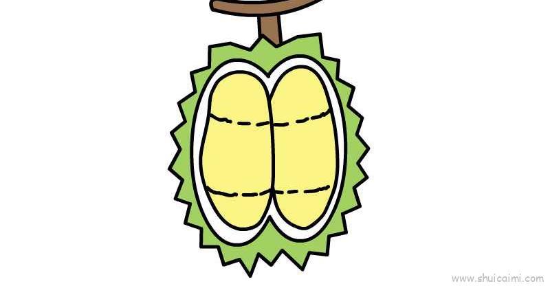 榴莲儿童画怎么画 榴莲简笔画简单
