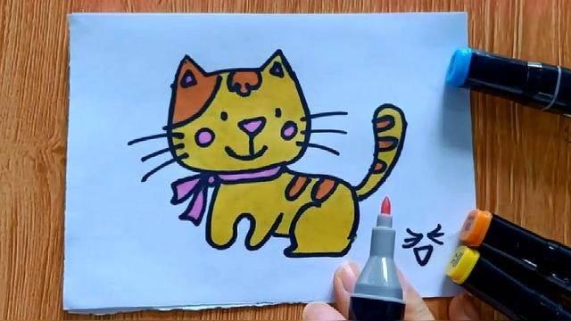 花猫简笔画 花猫简笔画彩色