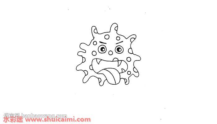 卡通病毒细菌简笔画怎么画?病毒细菌简笔画步骤分享