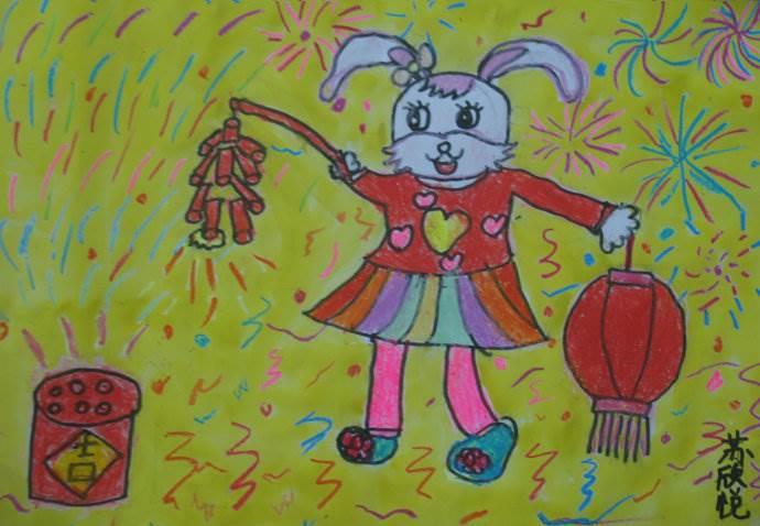 手绘卡通兔年迎春图片简笔画 卡通兔子图片大全可爱手绘