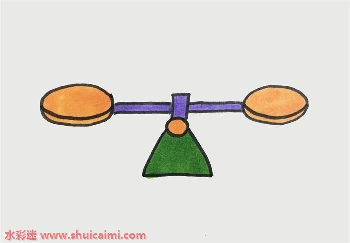 天秤简笔画怎么画简单彩色