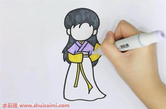古风衣服怎么画 古风衣服简笔画简单易画彩色