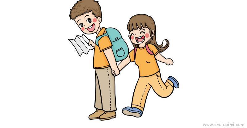 玩耍的小孩儿童画怎么画 玩耍的小孩简笔画顺序