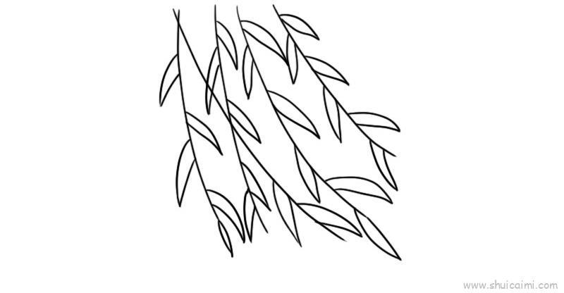 清明节柳枝儿童画怎么画 清明节柳枝简笔画画法