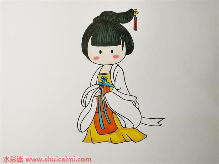 古装人怎么画 古装人简笔画简单易画彩色