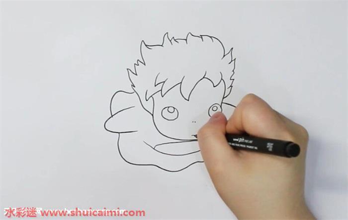 悬崖上的金鱼姬怎么画 悬崖上的金鱼姬简笔画简单