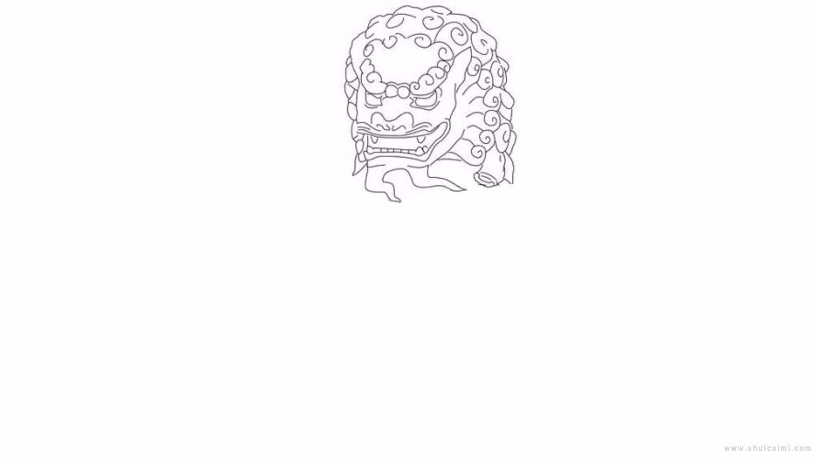石狮子简笔画怎么画 石狮子简笔画图片大全
