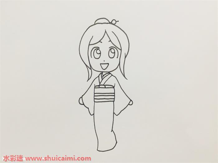 漫画和服怎么画 漂亮的漫画和服简笔画详细教程