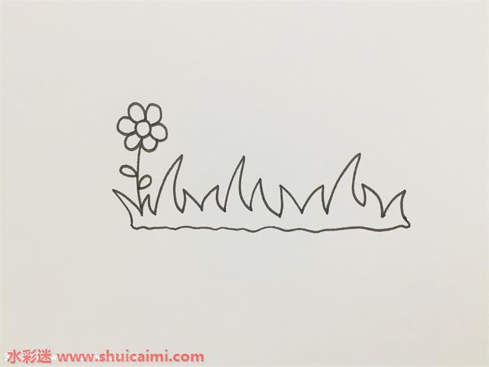 小花小草怎么画 简笔画小花小草绘画步骤