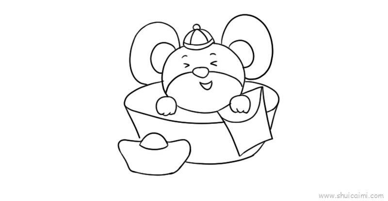 发财老鼠儿童画怎么画 发财老鼠简笔画图片大全
