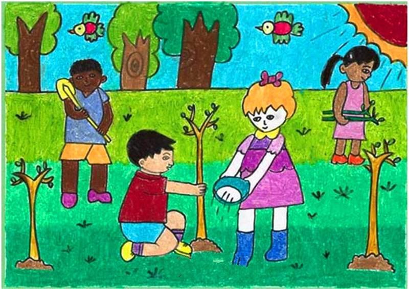 植树节简笔画图片大全 植树节简笔画图片大全大图