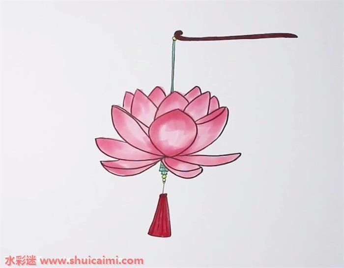 莲花灯怎么画 莲花灯简笔画简单好看带颜色