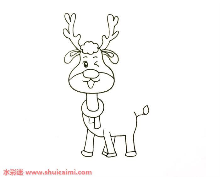圣诞老人骑鹿怎么画 圣诞老人骑鹿简笔画简单易画彩色