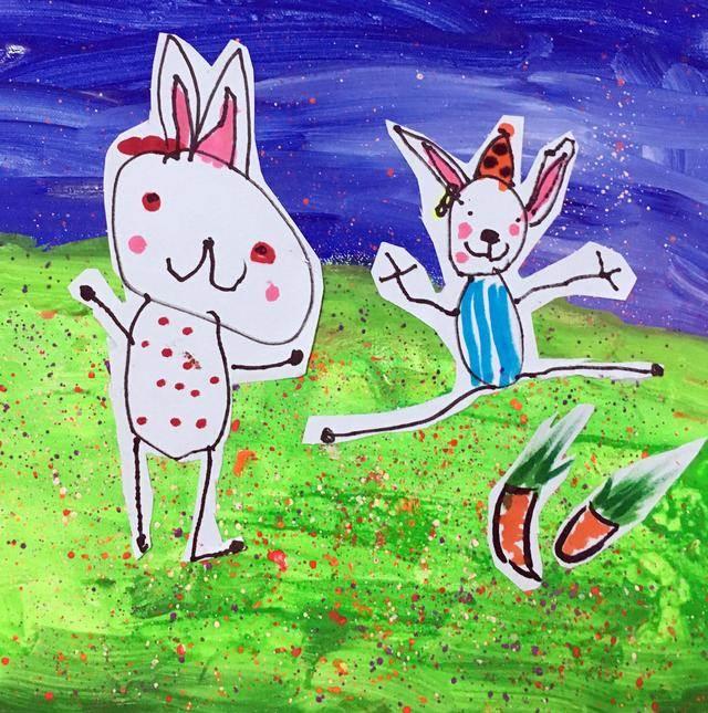兔子简笔画彩色 兔子简笔画彩色可爱卡通
