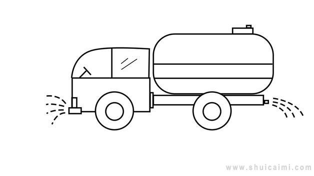 洒水车简笔画怎么画 洒水车简笔画简单又好看