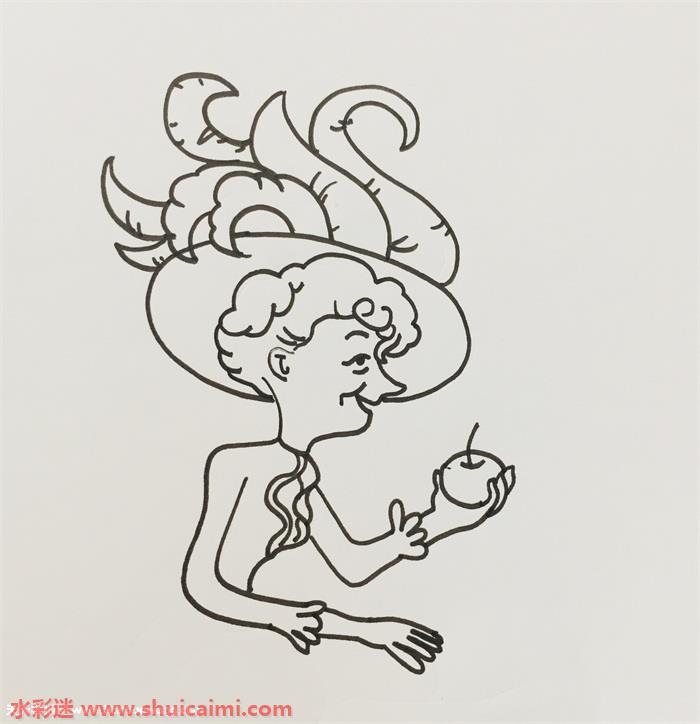 苹果树上外婆怎么画 苹果树上外婆简笔画图片大全