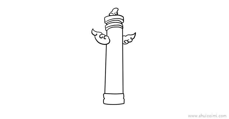 中华柱儿童画怎么画 中华柱简笔画画法