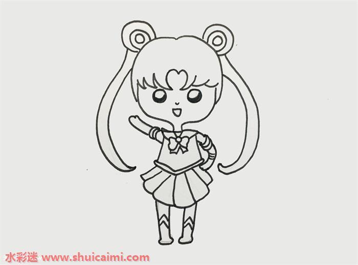 好看的简笔画月亮公主怎么画?