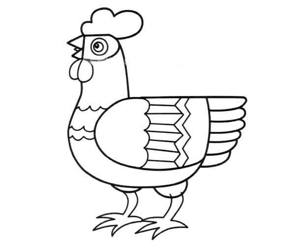 公鸡简笔画图片大全 公鸡简笔画彩图