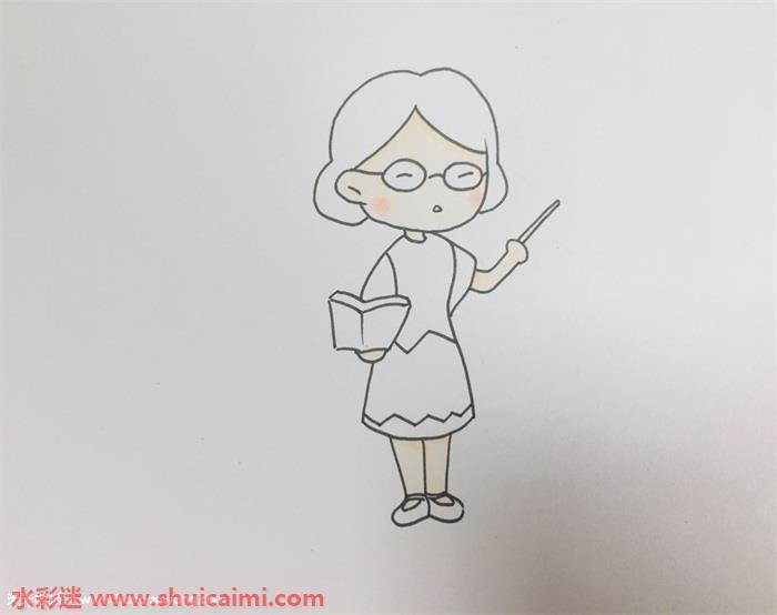 语文老师怎么画 语文老师简笔画简单又漂亮彩色