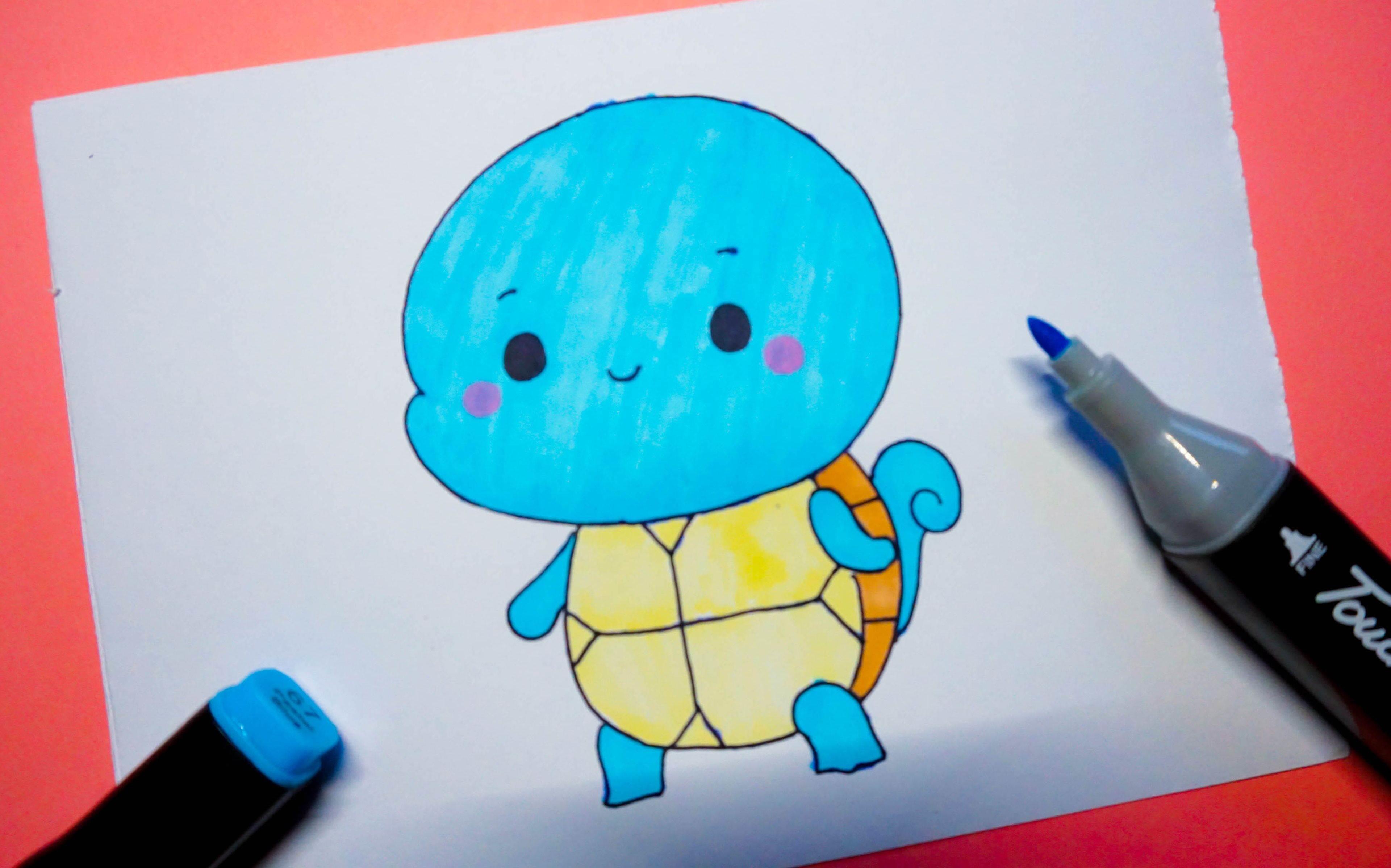 杰尼龟简笔画 杰尼龟简笔画最萌(一步一步教)