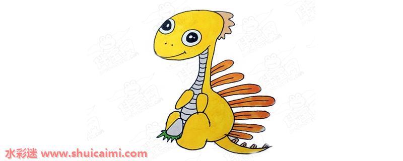 恐龙带颜色怎么画 恐龙简笔画图片