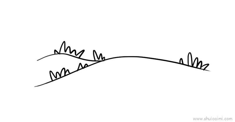 草地儿童画怎么画 草地简笔画图片