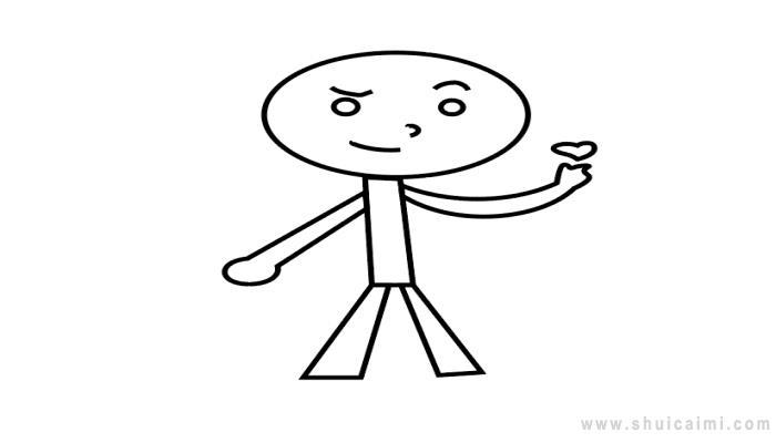 火柴人比心简笔画怎么画 火柴人比心简笔画步骤