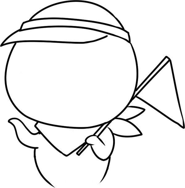 举小旗的蚕宝宝的简笔画怎么画 举小旗的蚕宝宝简笔画图片大全