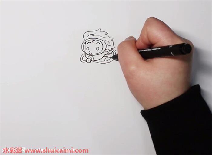 潜水员怎么画 潜水员简笔画步骤图