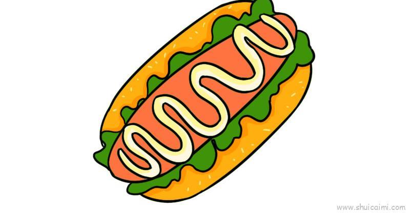 热狗儿童画怎么画 热狗简笔画图片大全