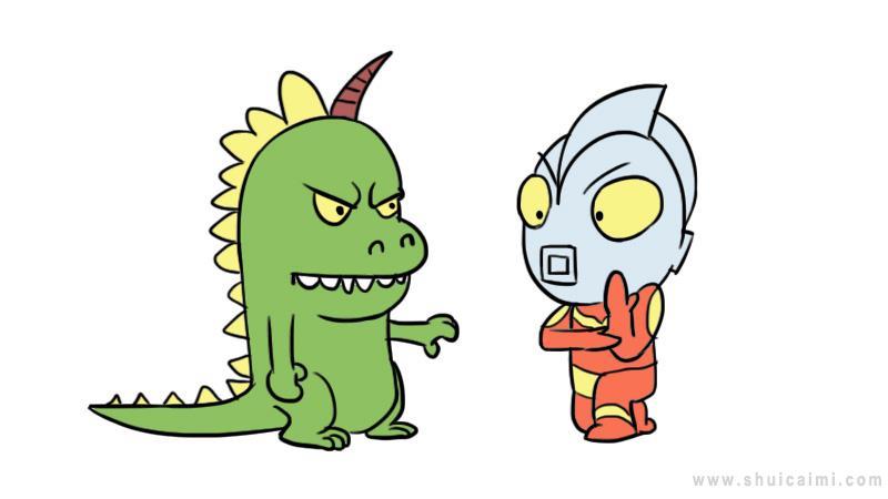 奥特曼打怪兽简笔画怎么画 奥特曼打怪兽简笔画图片大全