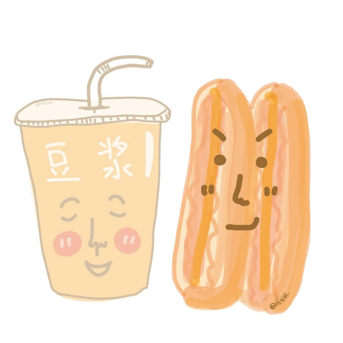 油条简笔画 豆浆油条简笔画