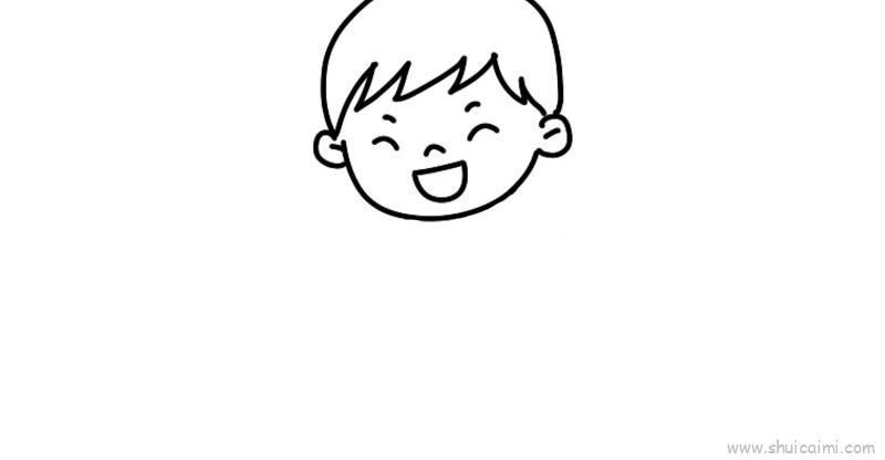 春节小男孩拜年儿童画怎么画 春节小男孩拜年简笔画步骤