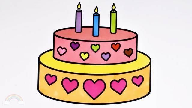 生日蛋糕简笔画 生日蛋糕简笔画可爱