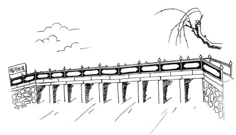 古桥简笔画图片大全 古桥简笔画图片大全彩色