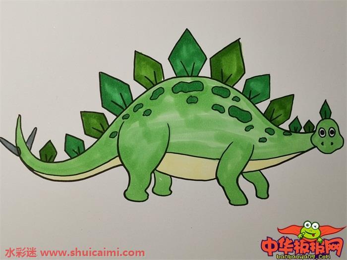 剑龙怎么画 剑龙简笔画简单又漂亮彩色