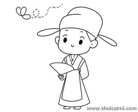 梁山伯儿童简笔画