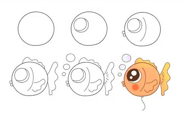 小金鱼简笔画 小金鱼简笔画彩色