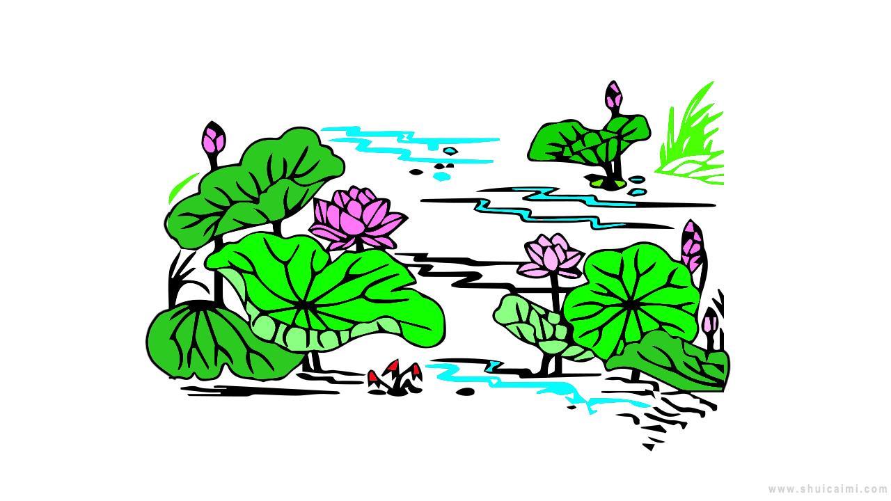 荷花池简笔画怎么画 荷花池简笔画好看